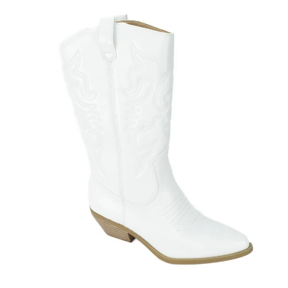 White Bridal Cowgirl Boots - 7